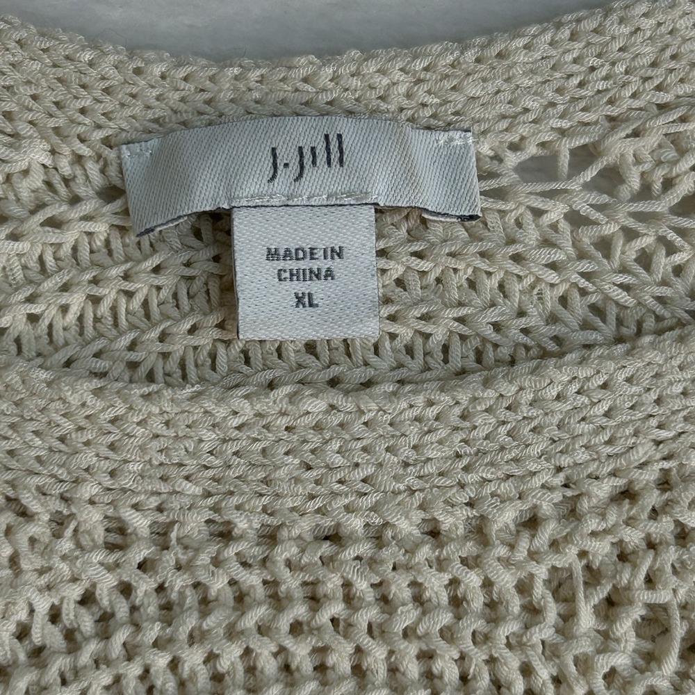 J. Jill Wavy Texture Ribbed Sweater‎ Women's Size XL Barley Dolman Sleeve - Picture 4 of 8